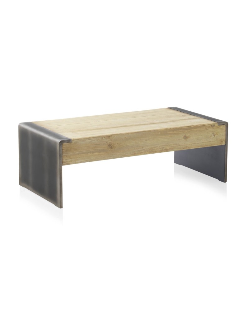 Mesa de centro estilo industrial madera rustica