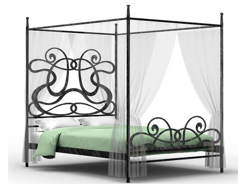 Cama princesa dosel forja diseño modernista todos los colchones