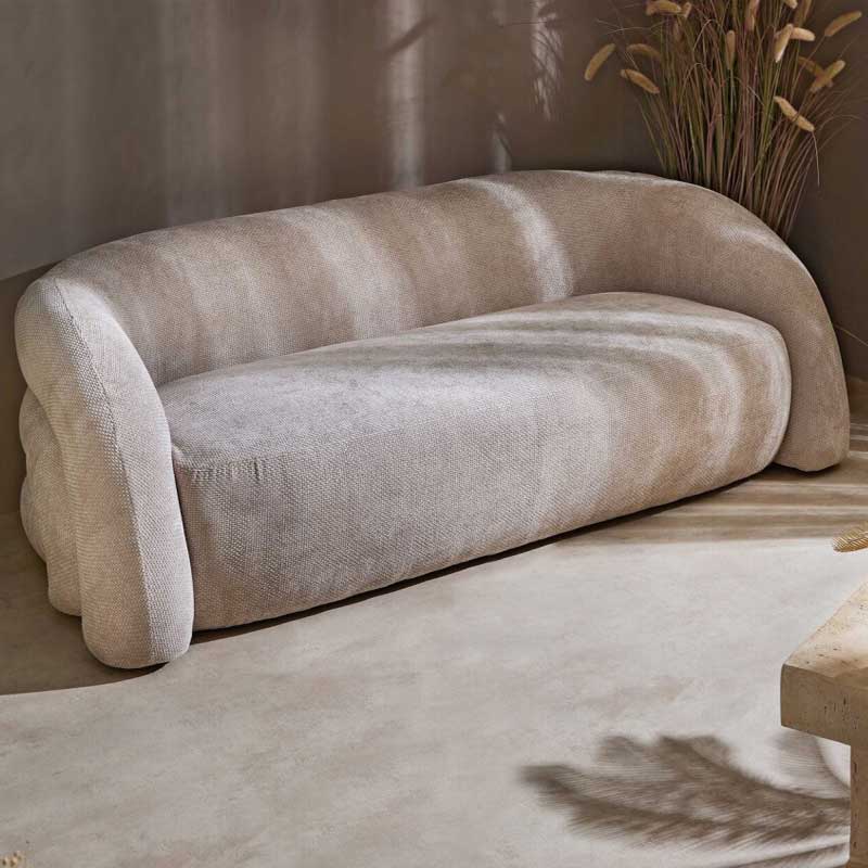 Sofa Khalid Tapizado Chenilla Beige Serie Aitlas