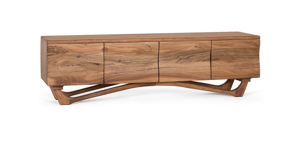 Mueble bajo televisión diseño moderno madera de acacia