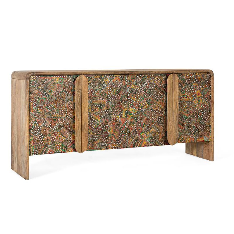 Aparador 4 puertas decoradas en colores estilo oriental Albizo Aparador 4 puertas decoradas en colores estilo oriental Albizo