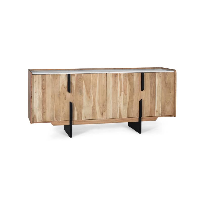 Aparador 4 Puertas Moderno Madera Marmol Metal - Serie Alisalt Aparador 4 Puertas Moderno Madera Marmol Metal - Serie Alisalt