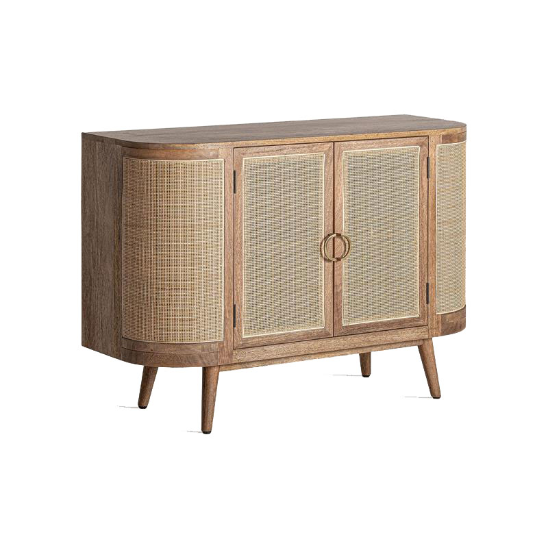 Aparador Actual 2 Puertas Madera y Tejido de Ratan Beckley Aparador Actual 2 Puertas Madera y Tejido de Ratan Beckley