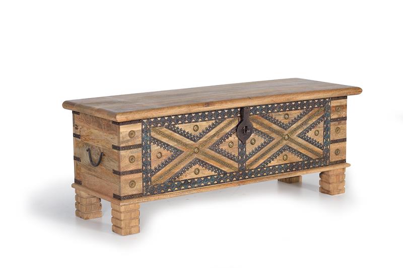 Arcon Indio Madera Mango Detalles Bronce Adeny Arcon Indio Madera Mango Detalles Bronce Adeny