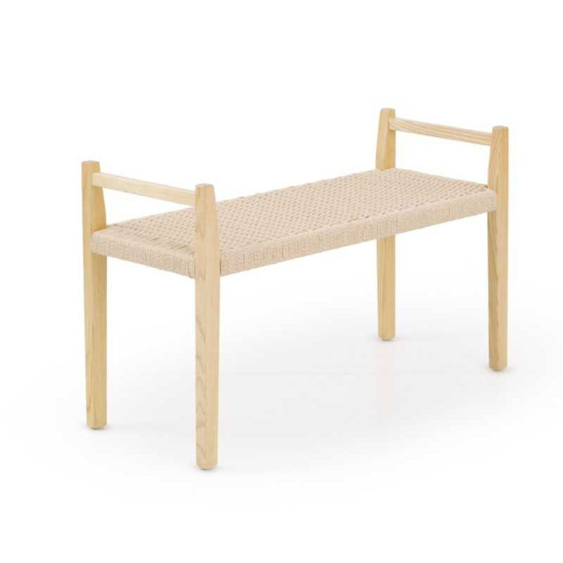 Banco 2 Plazas Madera Fresno Natural Asiento Cuerda Alcegui Banco 2 Plazas Madera Fresno Natural Asiento Cuerda Alcegui