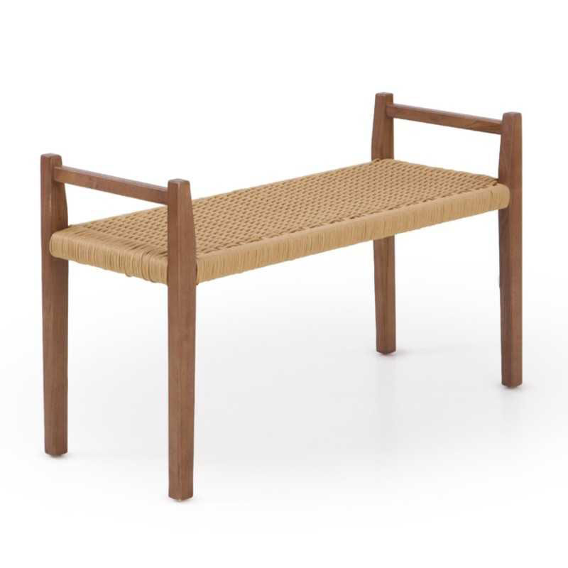 Banco 2 Plazas Madera Fresno Nogal Asiento Cuerda - Alcegui Banco 2 Plazas Madera Fresno Nogal Asiento Cuerda - Alcegui