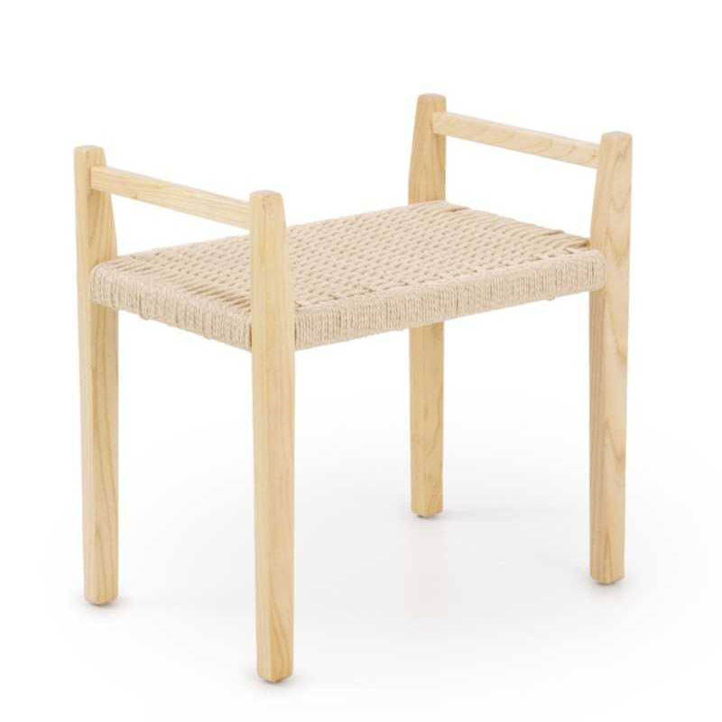 Banqueta Madera Fresno Natural Asiento Cuerda - Serie Alcegui Banqueta Madera Fresno Natural Asiento Cuerda - Serie Alcegui
