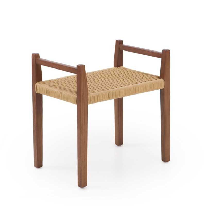 Banqueta Madera Fresno Nogal Asiento Cuerda - Serie Alcegui Banqueta Madera Fresno Nogal Asiento Cuerda - Serie Alcegui