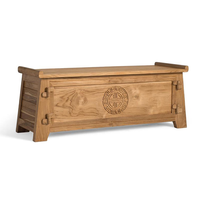Baul Rustico Tallado Madera de Teca Natural Serie Aness Baul Rustico Tallado Madera de Teca Natural Serie Aness