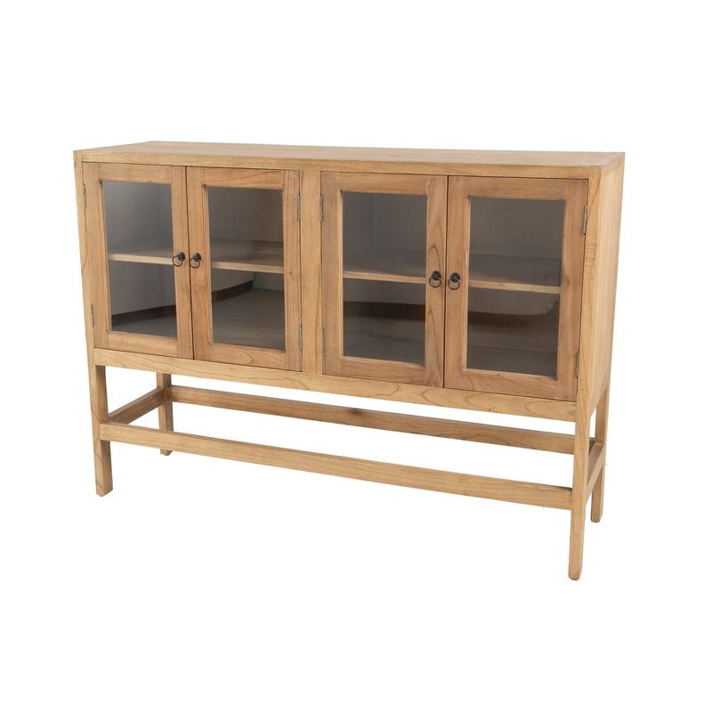 Bufet Aparador Alto Rustico 4 Puertas Acristaladas Serie Aravid Bufet Aparador Alto Rustico 4 Puertas Acristaladas Serie Aravid