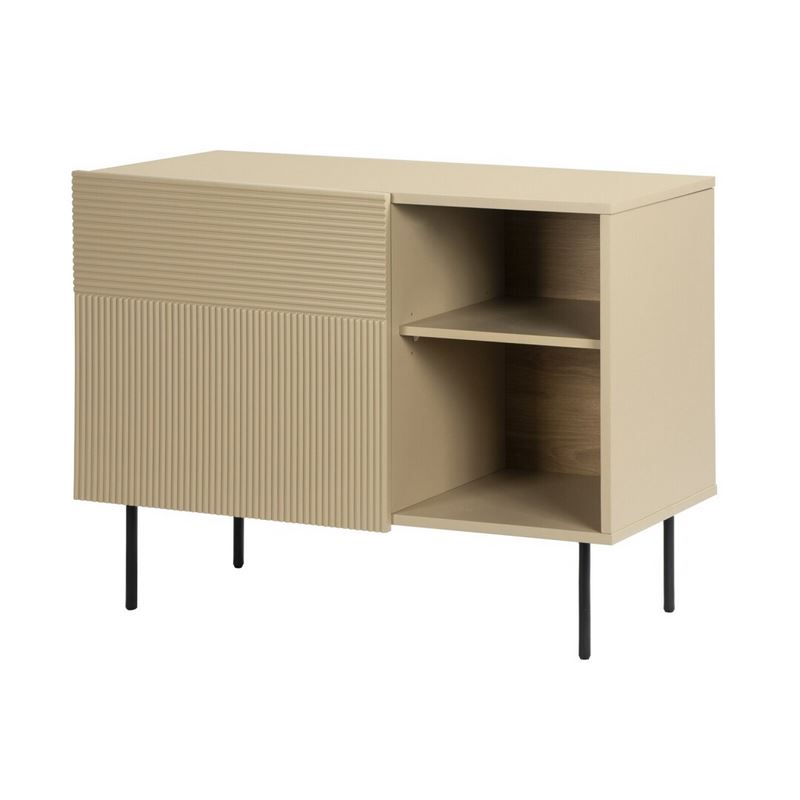 Buffet Pequeño 1 Puerta Diseño Acanalado Color Beige Bester Buffet Pequeño 1 Puerta Diseño Acanalado Color Beige Bester