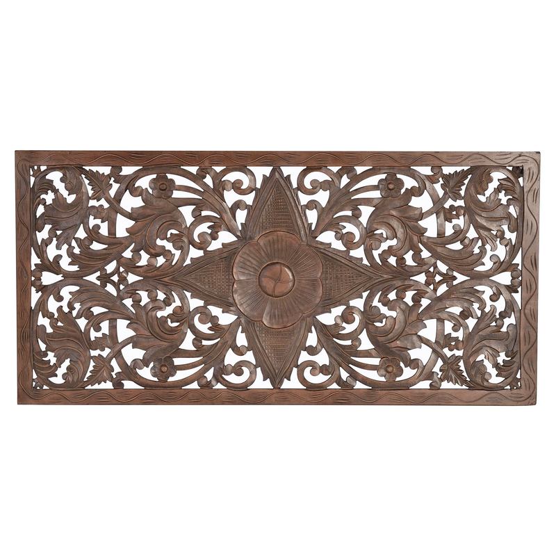 Cabecero Tallado Formato Mandala Marron - Serie Airats Cabecero Tallado Formato Mandala Marron - Serie Airats