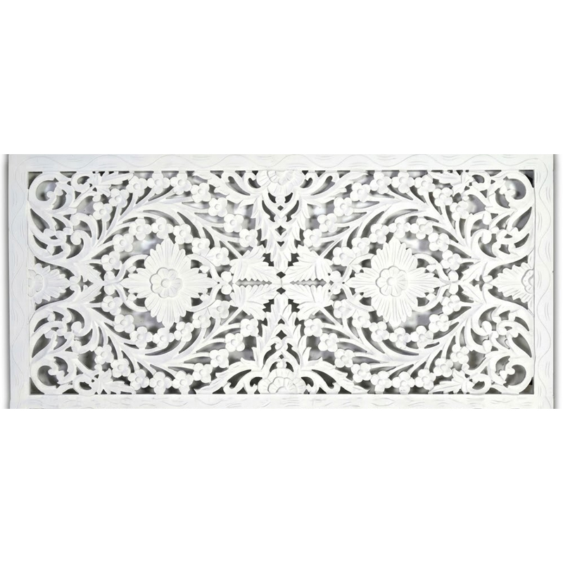 Cabecero Tallado Mandala Oriental de 160 Blanco - Serie Adebas Cabecero Tallado Mandala Oriental de 160 Blanco - Serie Adebas
