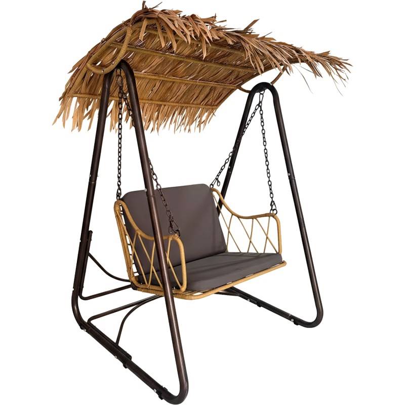 Columpio Jardin Rustico Acero Negro y Ratan Sintetico - Apsey Columpio Jardin Rustico Acero Negro y Ratan Sintetico - Apsey