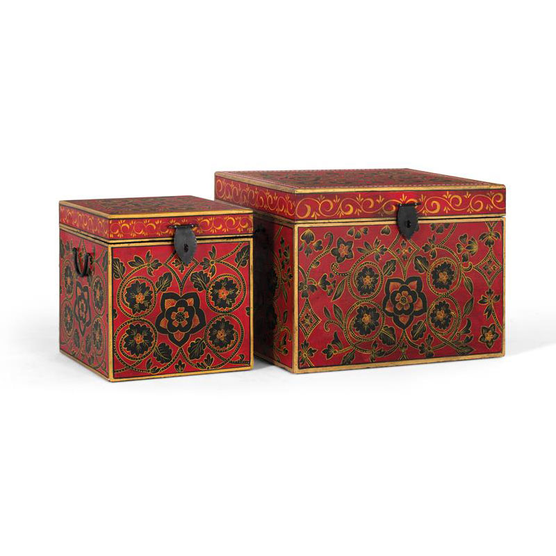 Conjunto de 2 Baules Decorativos Orientales Serie Acley Conjunto de 2 Baules Decorativos Orientales Serie Acley