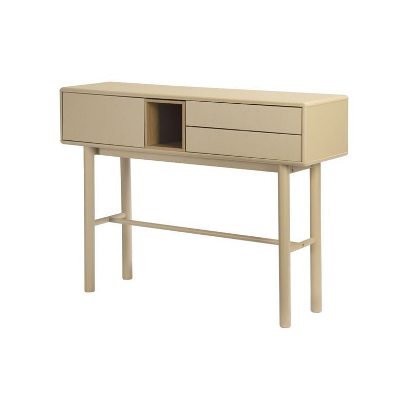 Consola Recibidor 3 Cajones y Hueco Estante Beige Serie Mollaris Consola Recibidor 3 Cajones y Hueco Estante Beige Serie Mollaris