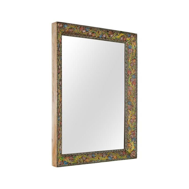 Espejo Rectangular Pintado en colores estilo oriental Albizo Espejo Rectangular Pintado en colores estilo oriental Albizo