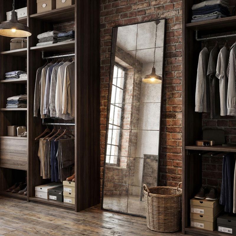 Espejo Vestidor Alto Cuadriculas Marco Negro Serie Ainans Espejo Vestidor Alto Cuadriculas Marco Negro Serie Ainans