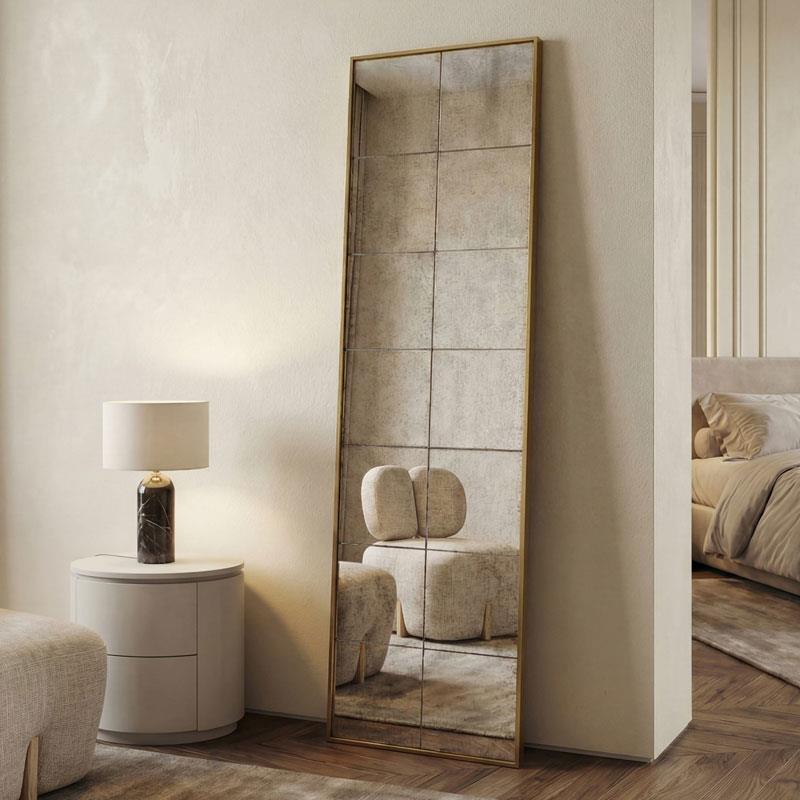 Espejo Vestidor Alto Cuadriculas Marco Oro Serie Ainans Espejo Vestidor Alto Cuadriculas Marco Oro Serie Ainans