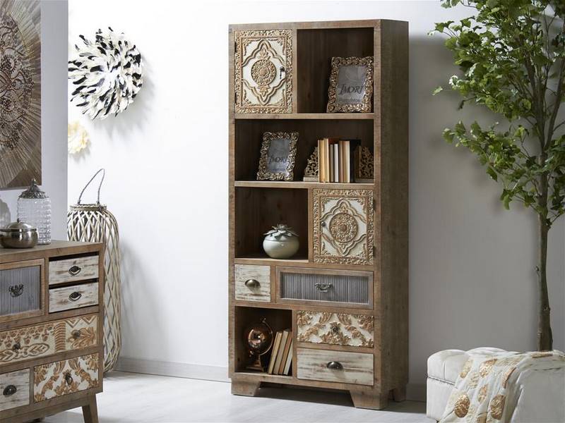 Estantería Tallada Decorada estilo rustico vintage Alisa Estantería Tallada Decorada estilo rustico vintage Alisa