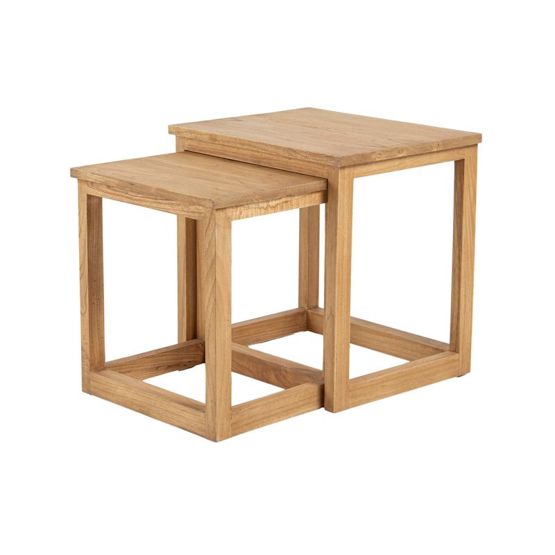 Juego de 2 Mesas Nido Rusticas Madera Mindi - Serie Apelby Juego de 2 Mesas Nido Rusticas Madera Mindi - Serie Apelby