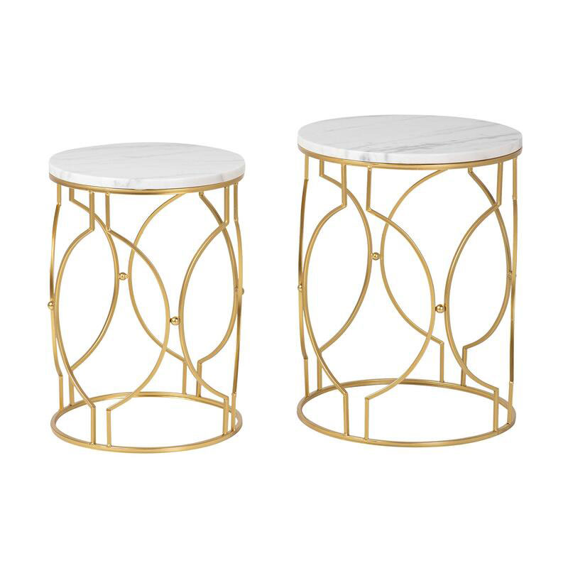 Juego de 2 Mesas Redondas Auxiliares Modernas Serie Alagon Juego de 2 Mesas Redondas Auxiliares Modernas Serie Alagon