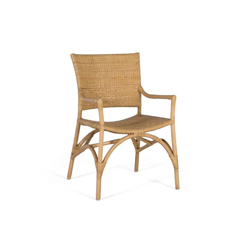 Juego de 2 Sillones Rattan y Tireta natural Tejido Serie Adiao