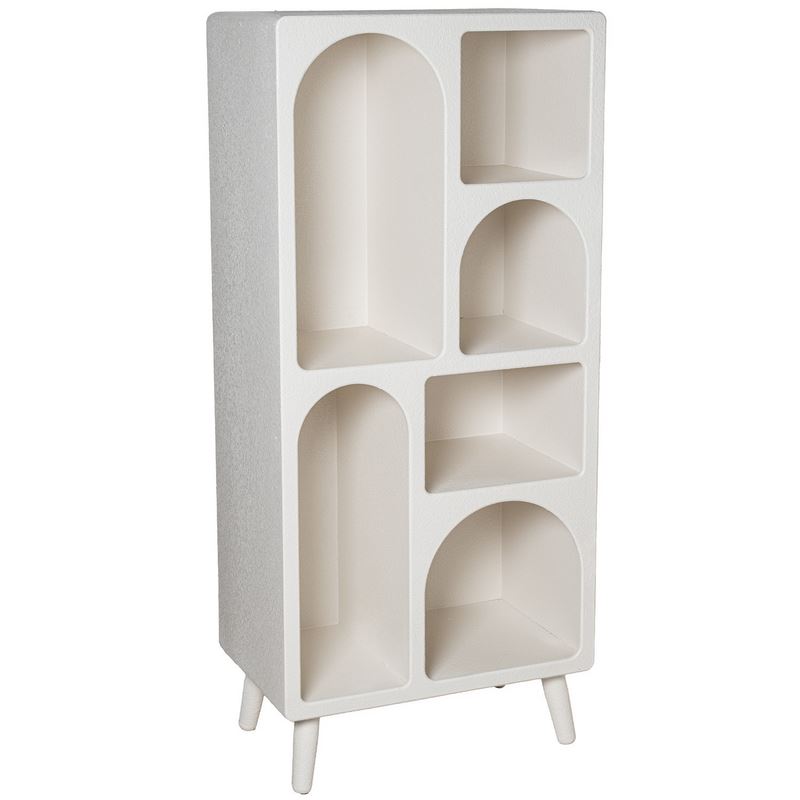 Libreria Estanteria Actual Blanca con 6 Huecos Serie Acester