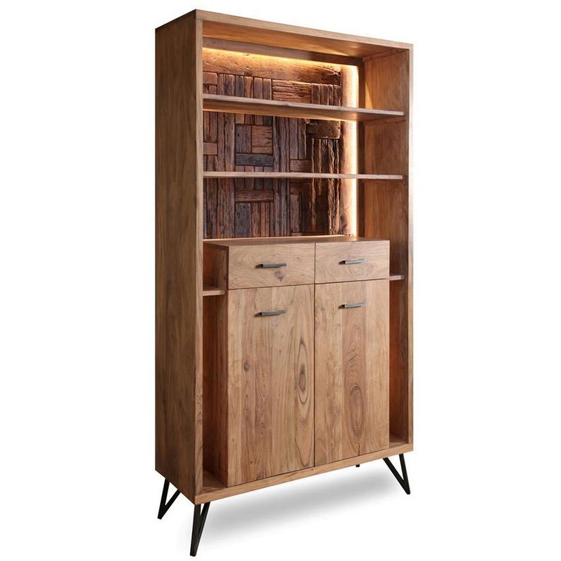 Libreria Salon 2 Cajones 2 Puertas Madera Acacia Serie Althan Libreria Salon 2 Cajones 2 Puertas Madera Acacia Serie Althan