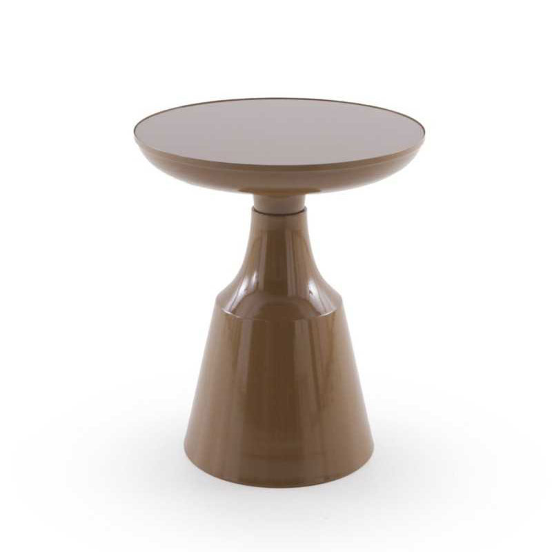 Mesa Auxiliar Metalica Marron con Cristal - Serie Anento Mesa Auxiliar Metalica Marron con Cristal - Serie Anento