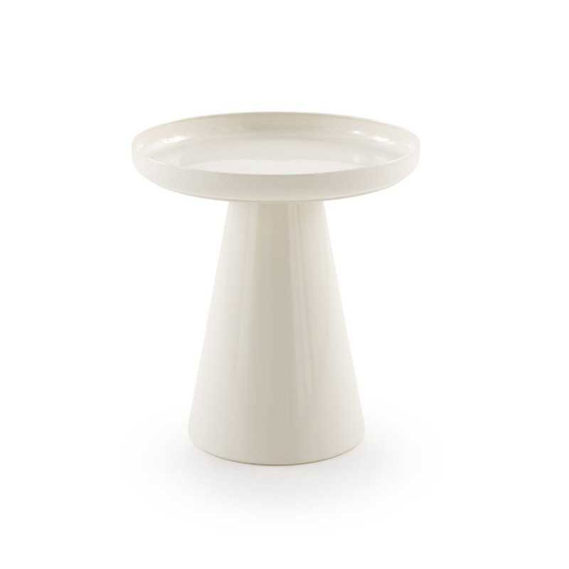 Mesa Auxiliar Redonda Metalica Crema - Serie Anento Mesa Auxiliar Redonda Metalica Crema - Serie Anento