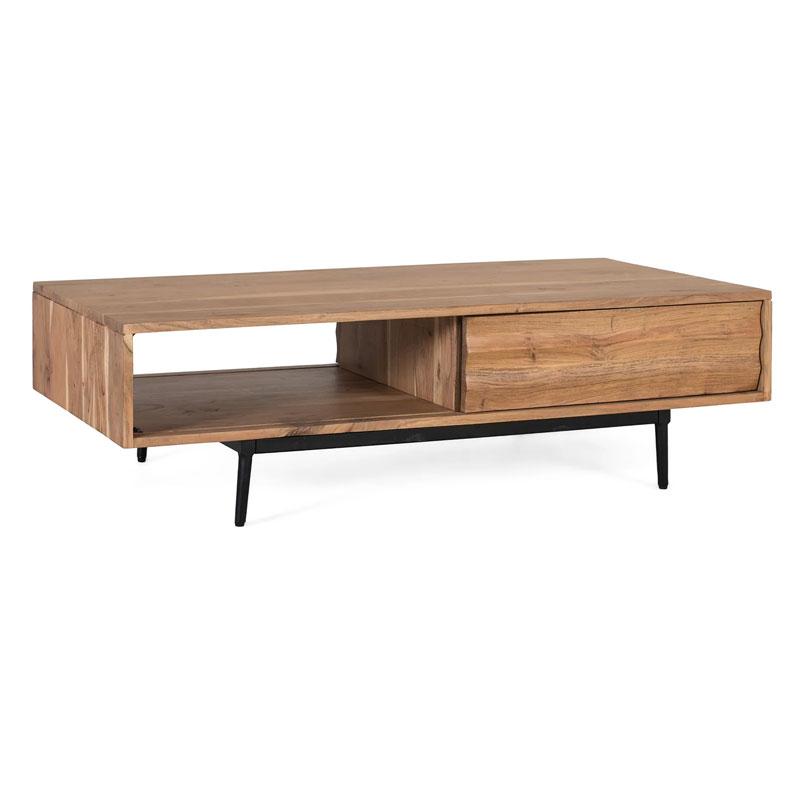 Mesa Centro Puerta Corredera Acacia Natural - Serie Alicock Mesa Centro Puerta Corredera Acacia Natural - Serie Alicock