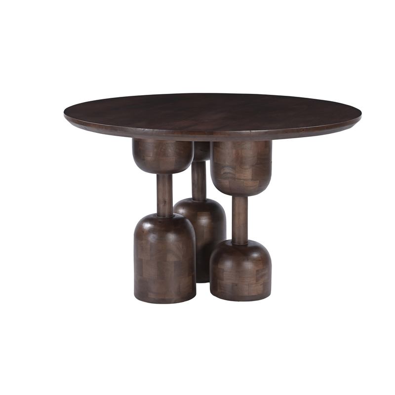 Mesa Comedor 120 cm Redonda Madera Mindi Nogal - Acheu Mesa Comedor 120 cm Redonda Madera Mindi Nogal - Acheu
