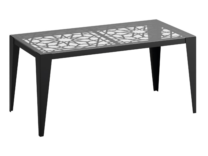 Mesa Comedor Acero Cristal Moderna Nazari Serie Anthon