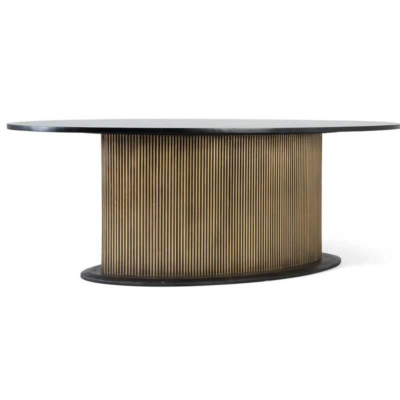 Mesa Comedor Diseño Actual 220 cm Negro Oro - Aboiat Mesa Comedor Diseño Actual 220 cm Negro Oro - Aboiat