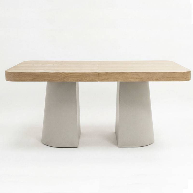 Mesa Comedor Extensible Actual Madera y Metal - Serie Aguade Mesa Comedor Extensible Actual Madera y Metal - Serie Aguade