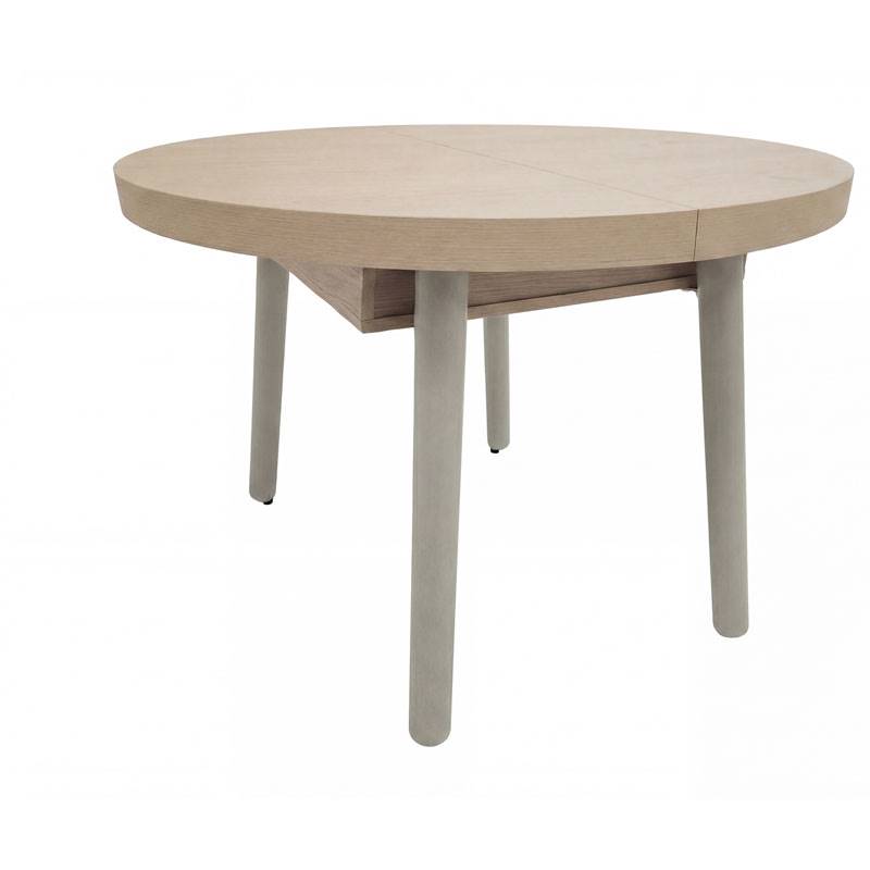 Mesa Comedor Extensible Redonda Madera y Metal - Serie Aguade Mesa Comedor Extensible Redonda Madera y Metal - Serie Aguade
