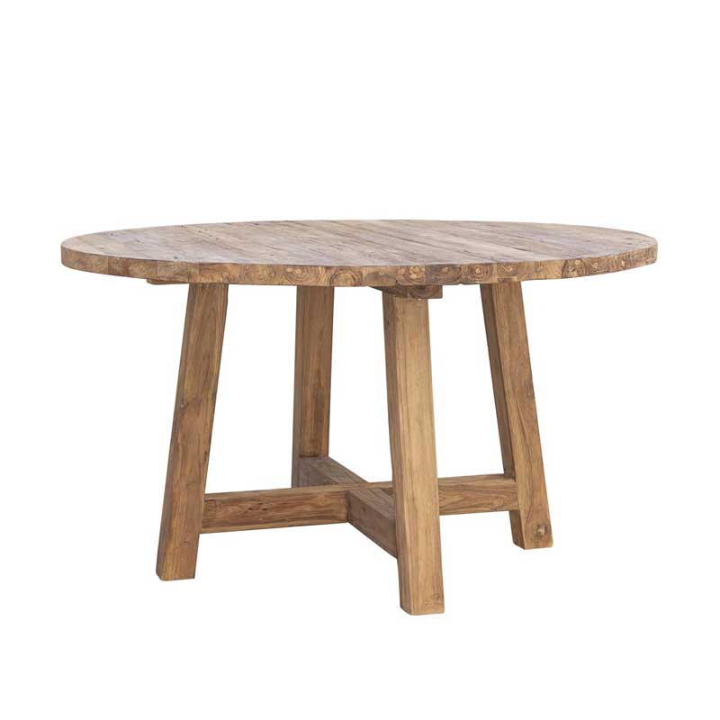 Mesa Comedor Redonda Teca 140 cm - Serie Orlando Mesa Comedor Redonda Teca 140 cm - Serie Orlando