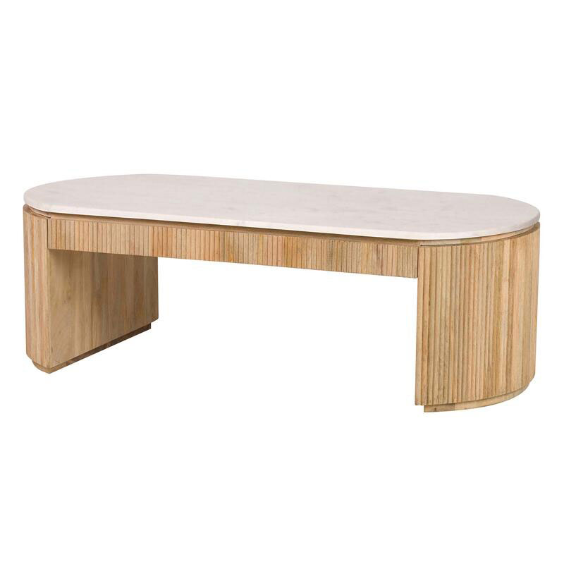 Mesa de Centro Actual Madera Mango y Marmol Serie Tyla Mesa de Centro Actual Madera Mango y Marmol Serie Tyla