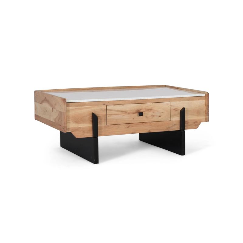Mesa de Centro Actual Madera Marmol Metal - Serie Alisalt Mesa de Centro Actual Madera Marmol Metal - Serie Alisalt