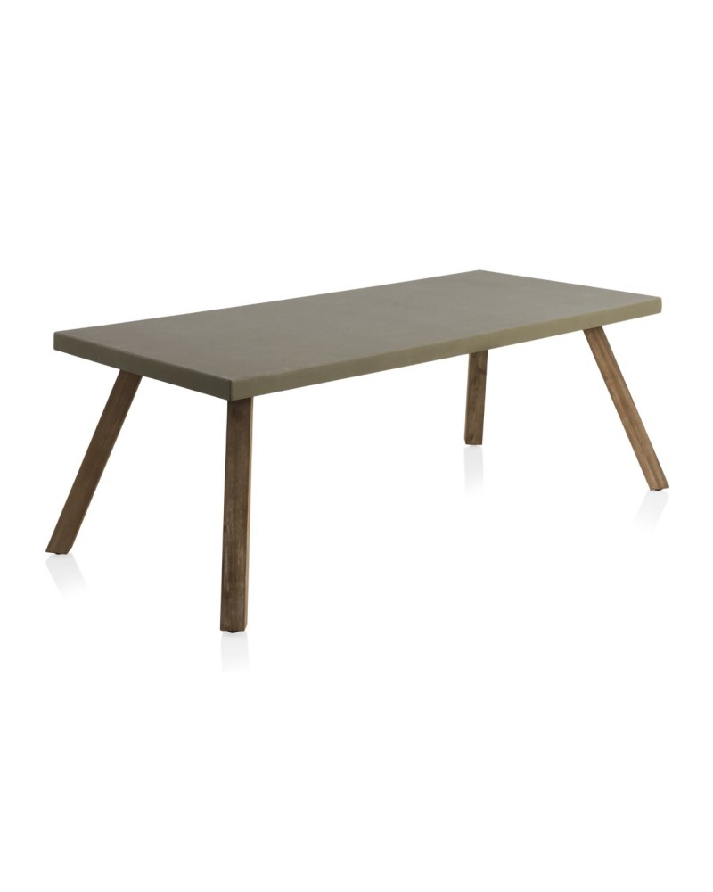 Mesa Rectangular Comedor Diseño en Cemento y Madera Hevea