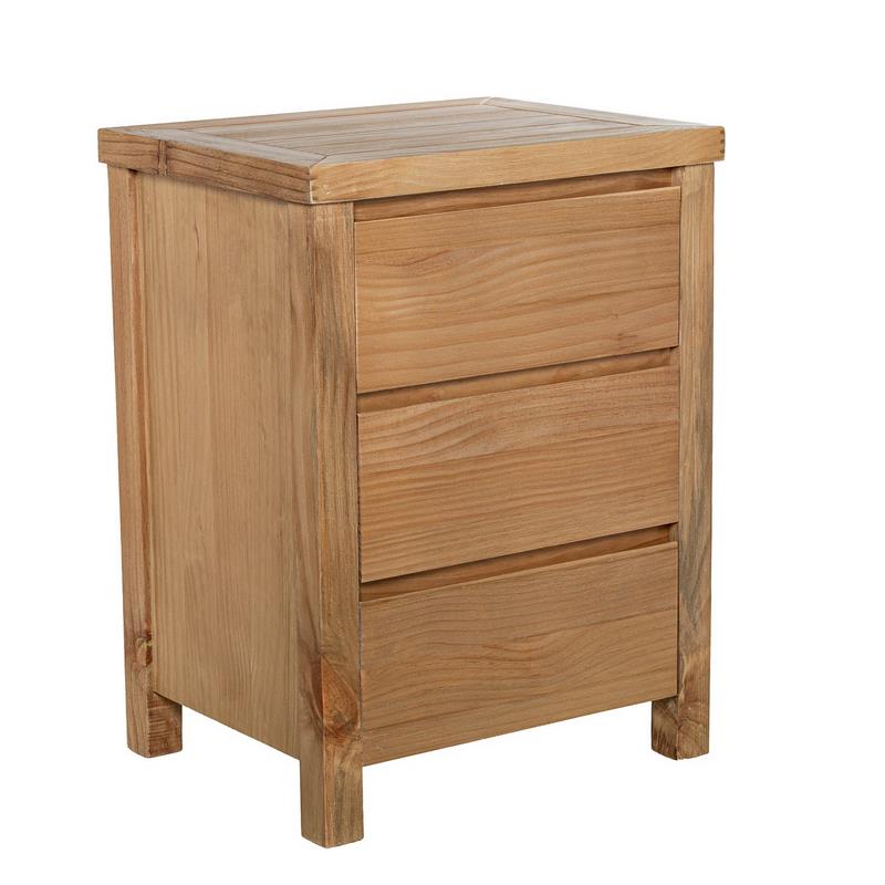 Mesita de Noche 3 Cajones Madera Pino Color Miel Serie Arckel Mesita de Noche 3 Cajones Madera Pino Color Miel Serie Arckel