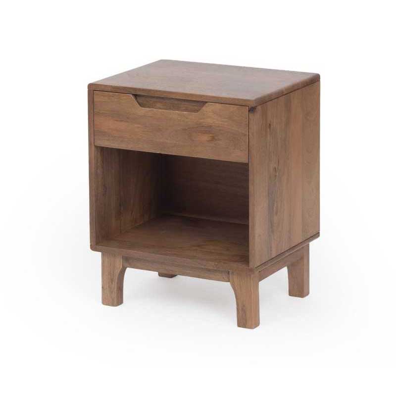 Mesita Dormitorio Actual Color Nogal Claro - Serie Alort Mesita Dormitorio Actual Color Nogal Claro - Serie Alort