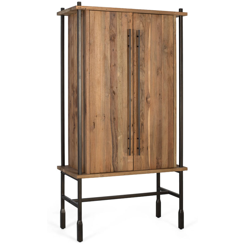 Mueble Bar Rustico 2 Puertas Madera Metal - Serie Boreal Mueble Bar Rustico 2 Puertas Madera Metal - Serie Boreal
