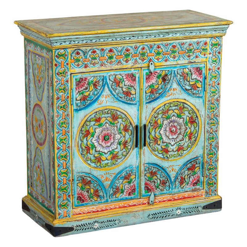 Mueble Entrada Etnico Mango Policromado 2 Puertas Ambros Mueble Entrada Etnico Mango Policromado 2 Puertas Ambros