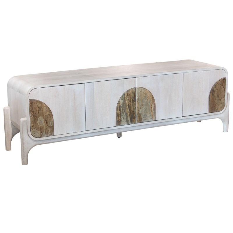 Mueble TV Diseño Actual Blanco 4 Puertas - Serie Alterici Mueble TV Diseño Actual Blanco 4 Puertas - Serie Alterici