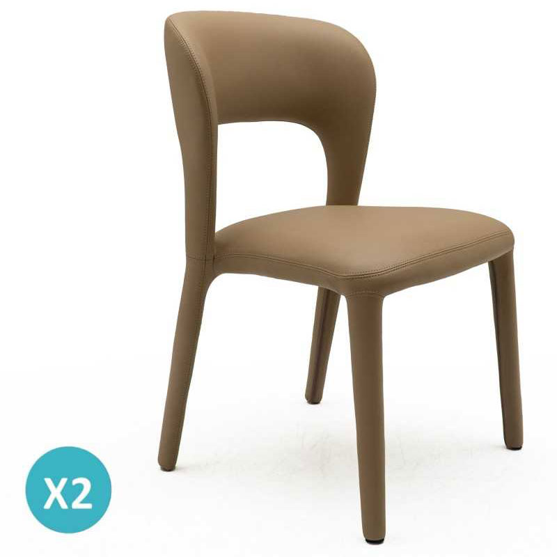 Pack 2 Sillas Comedor Tapizadas Polipiel Visón Serie Allois Pack 2 Sillas Comedor Tapizadas Polipiel Visón Serie Allois