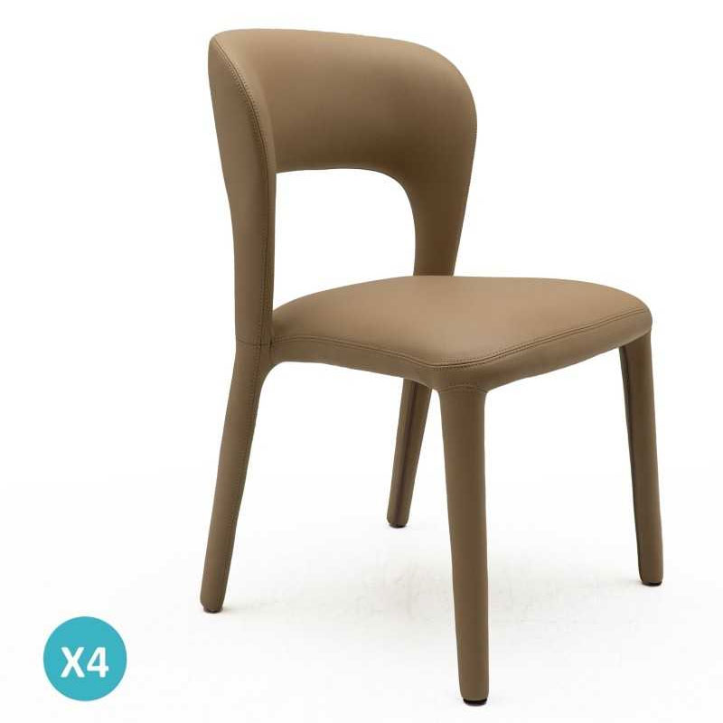 Pack 4 Sillas Comedor Tapizadas Polipiel Vison Serie Allois Pack 4 Sillas Comedor Tapizadas Polipiel Vison Serie Allois