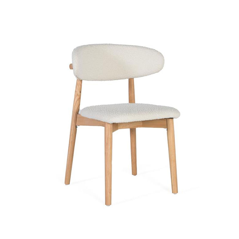 Set 2 Sillas Madera Natural Asiento Respaldo Tapizado Asnara Set 2 Sillas Madera Natural Asiento Respaldo Tapizado Asnara