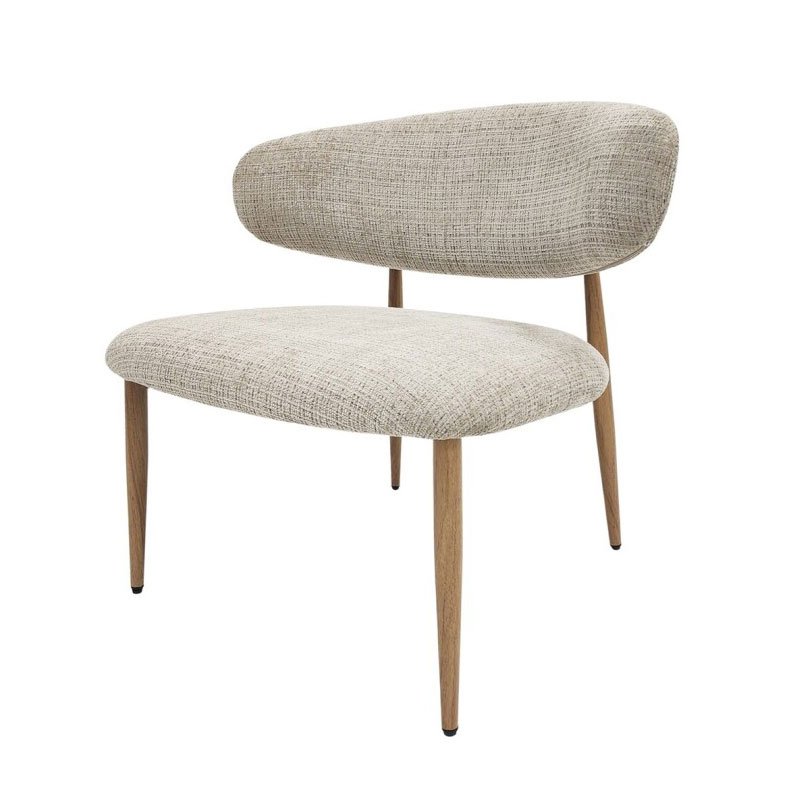 Silla Baja Salon Tapizada Beige Topo - Serie Acolet Silla Baja Salon Tapizada Beige Topo - Serie Acolet